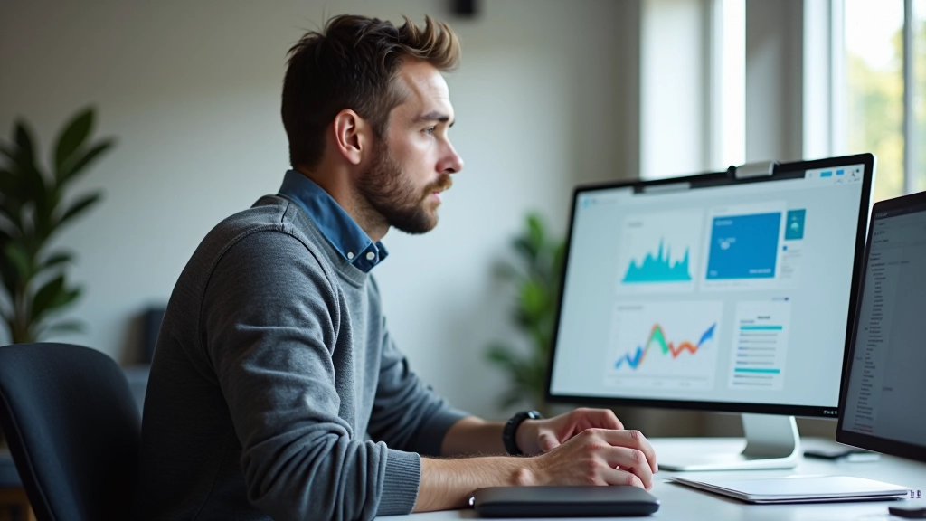 Personne analysant des statistiques de ventes de cours sur un tableau de bord