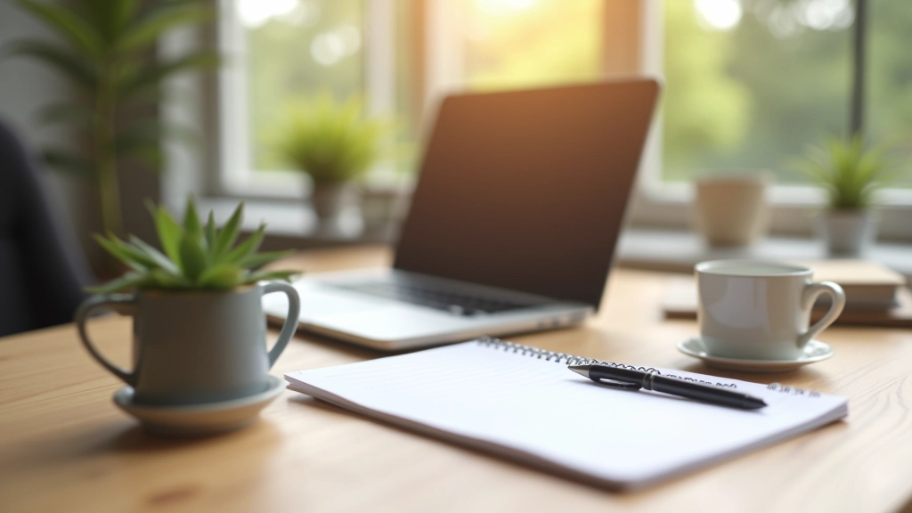 Entrepreneur travaillant sur un projet de revenus numériques avec ordinateur portable et documents